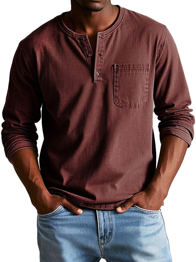 Hommes -  Chemise Vintage - Coton - Coupe classique - Style décontracté