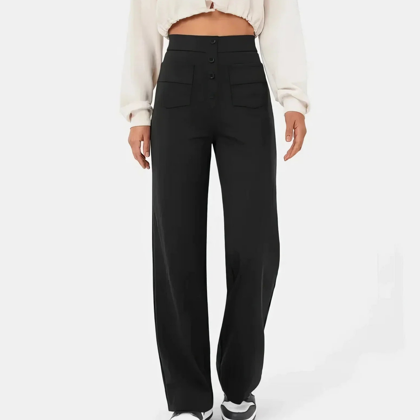 Alaina | Femme Pantalon Taille Haute | Extensibilité et Style Décontracté