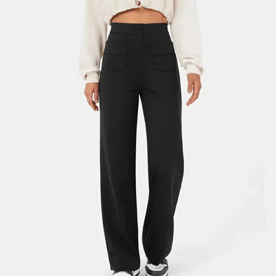 Alaina | Femme Pantalon Taille Haute | Extensibilité et Style Décontracté