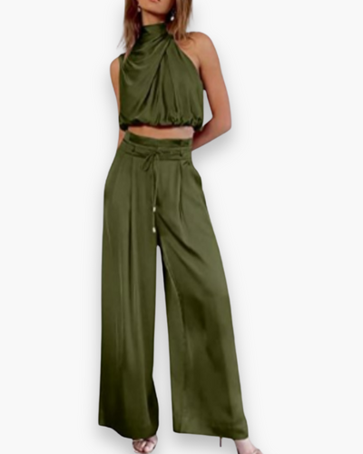 Ensemble chic noué sans manches pour femme | Léger et flatteur