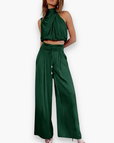 Ensemble chic noué sans manches pour femme | Léger et flatteur