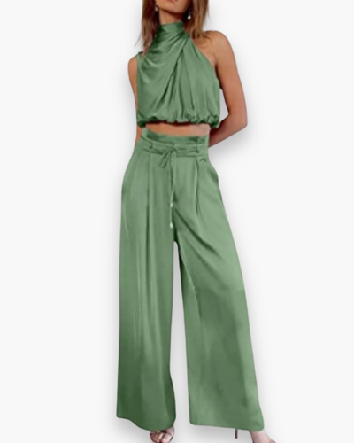 Ensemble chic noué sans manches pour femme | Léger et flatteur