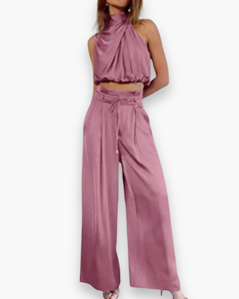 Ensemble chic noué sans manches pour femme | Léger et flatteur