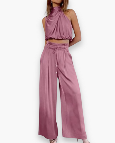 Ensemble chic noué sans manches pour femme | Léger et flatteur