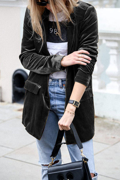 Sacha - Blazer femme velours