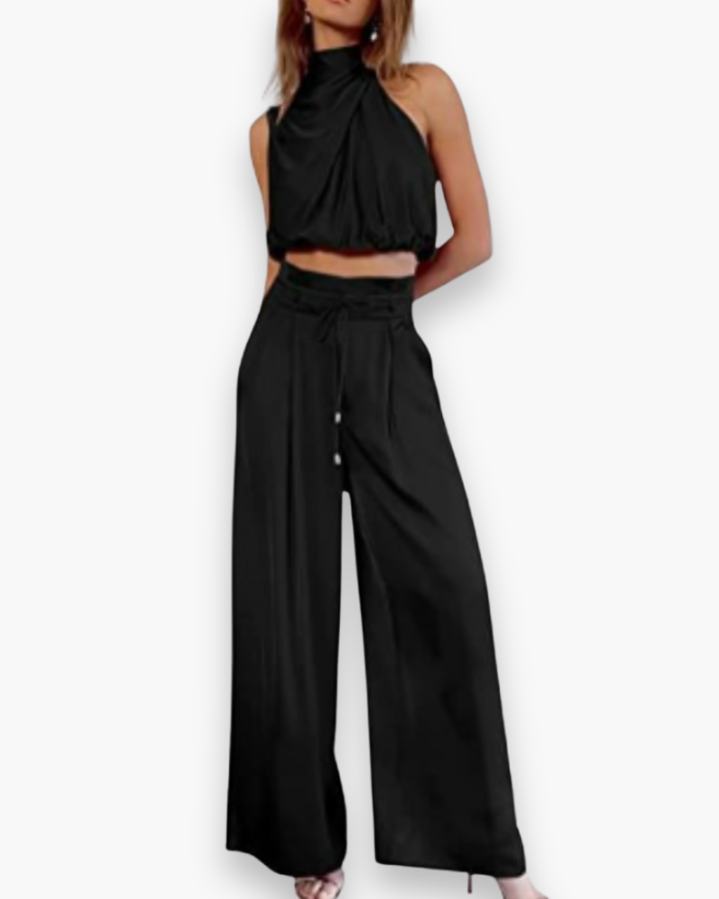 Ensemble chic noué sans manches pour femme | Léger et flatteur