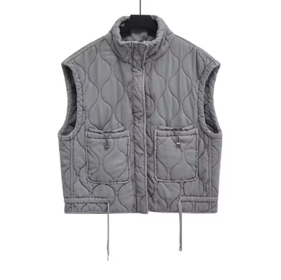 Winowna | Gilet en coton matelassé sans manches avec fermeture éclair - Femme