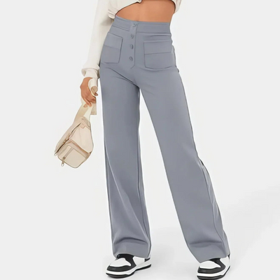 Alaina | Femme Pantalon Taille Haute | Extensibilité et Style Décontracté
