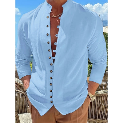 Adrian – Chemise sur mesure moderne à manches longues et boutons élégants sur le devant
