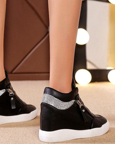 Adèle - Femme Sneakers Compensées Pailletées