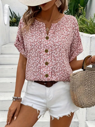 Wolena | Blouse à encolure en fleur sauvage