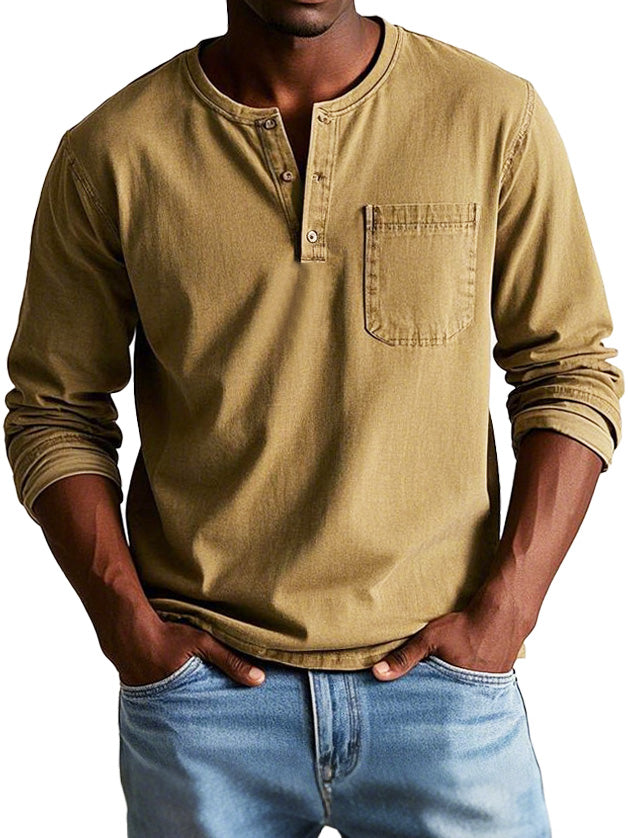 Hommes -  Chemise Vintage - Coton - Coupe classique - Style décontracté