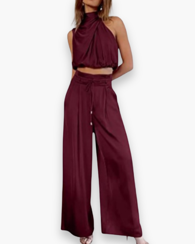 Ensemble chic noué sans manches pour femme | Léger et flatteur