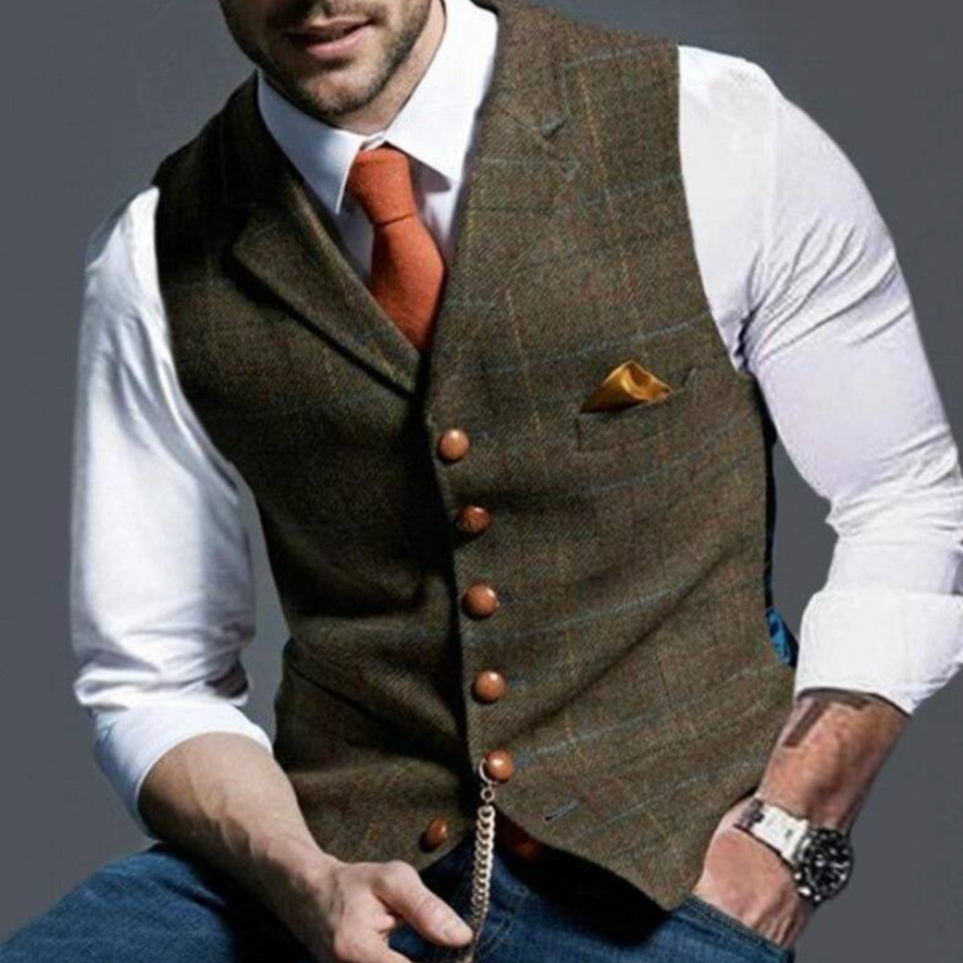 Alain | Gilet Homme | Coupe Slim avec Boutonnage et Poches