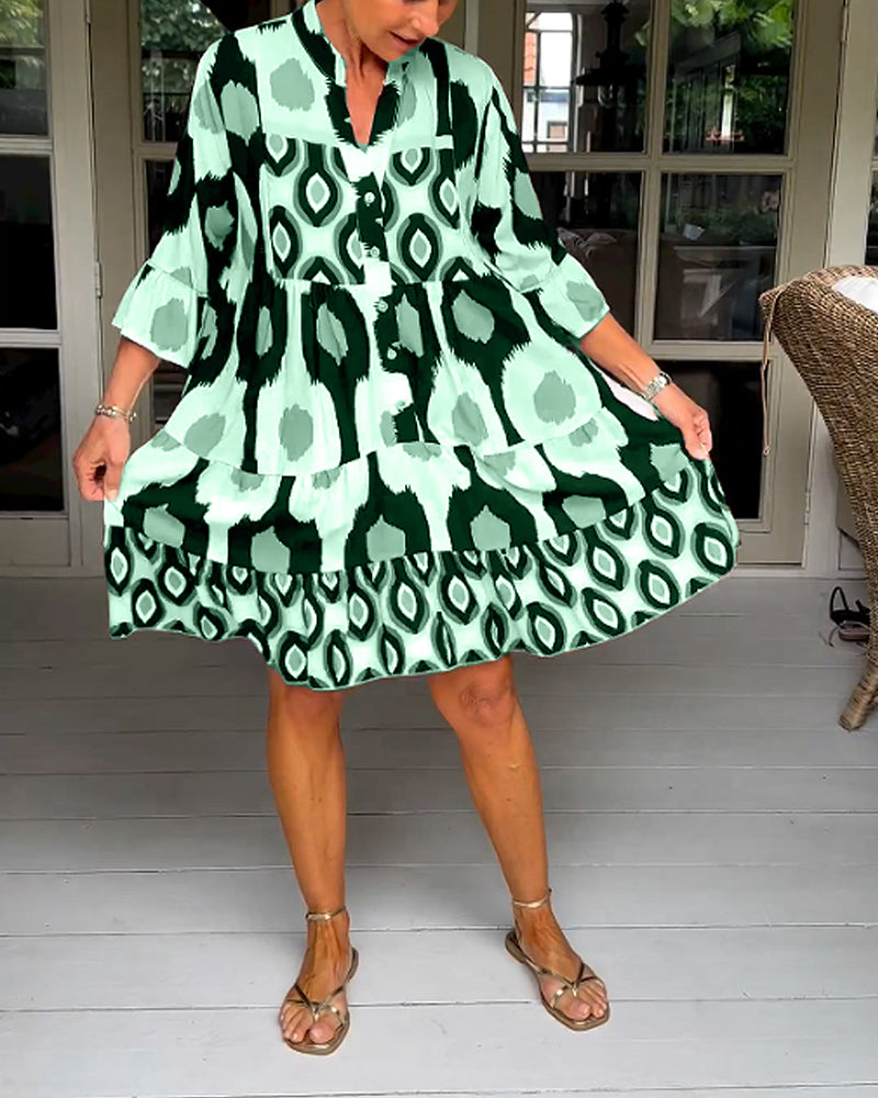 Zafira™ | Robe Imprimée à Manches 3/4