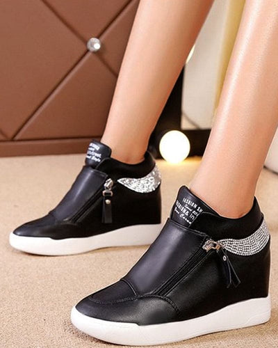 Adèle - Femme Sneakers Compensées Pailletées