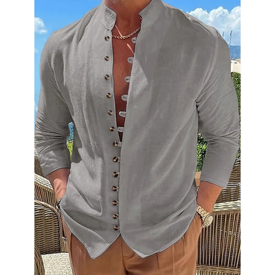 Adrian – Chemise sur mesure moderne à manches longues et boutons élégants sur le devant