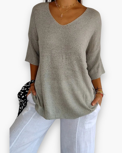 Haut col V moderne pour femme | Confortable