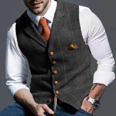 Alain | Gilet Homme | Coupe Slim avec Boutonnage et Poches