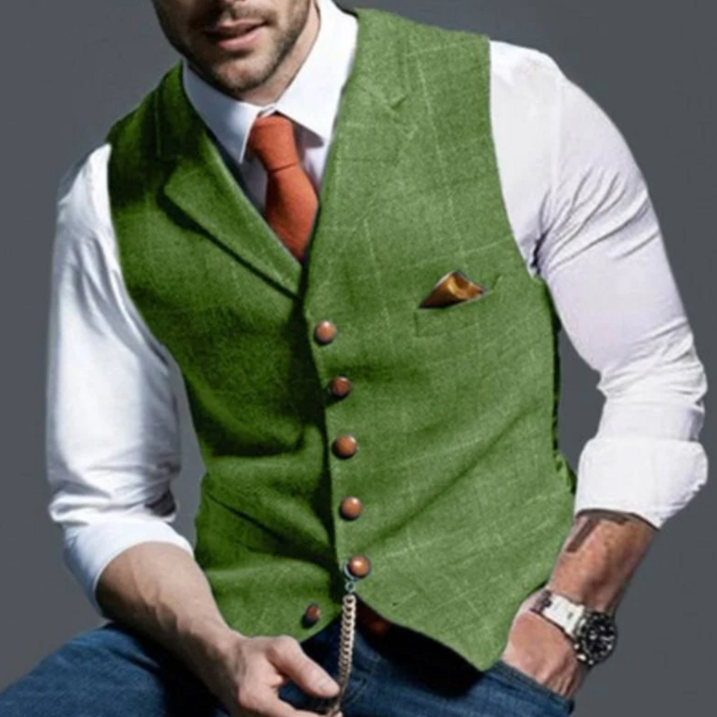 Alain | Gilet Homme | Coupe Slim avec Boutonnage et Poches