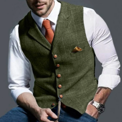 Alain | Gilet Homme | Coupe Slim avec Boutonnage et Poches