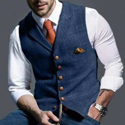 Alain | Gilet Homme | Coupe Slim avec Boutonnage et Poches