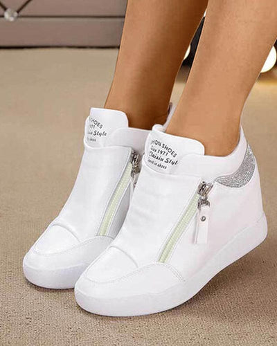 Adèle - Femme Sneakers Compensées Pailletées