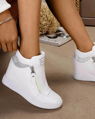 Adèle - Femme Sneakers Compensées Pailletées