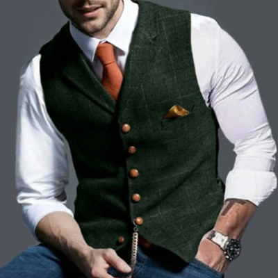 Alain | Gilet Homme | Coupe Slim avec Boutonnage et Poches