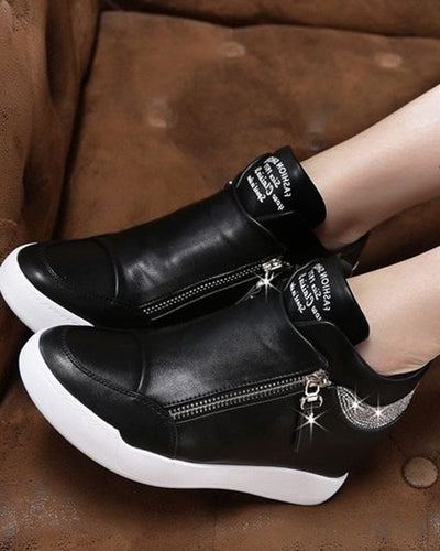 Adèle - Femme Sneakers Compensées Pailletées