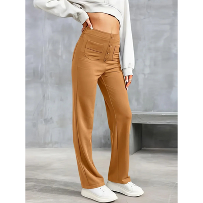 Alaina | Femme Pantalon Taille Haute | Extensibilité et Style Décontracté