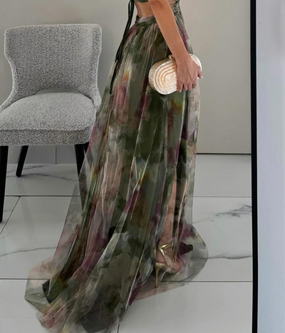 Alina - Robe longue florale avec lien ajustable à la taille pour un style gracieux au quotidien