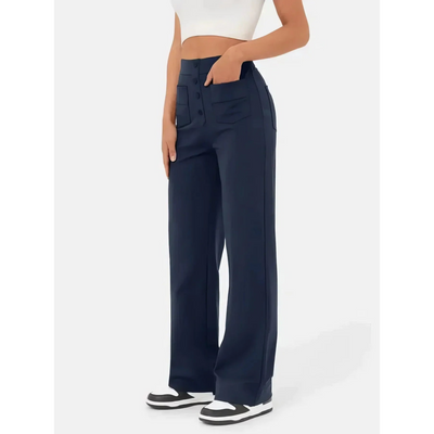 Alaina | Femme Pantalon Taille Haute | Extensibilité et Style Décontracté