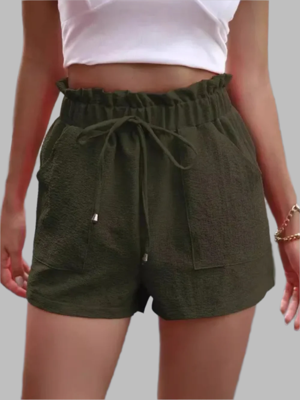 Zoe Short Femme – Short Estival Léger avec Poches Inclinées et Tissu Respirant Confortable