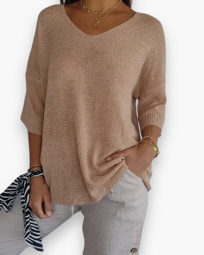 Haut col V moderne pour femme | Confortable