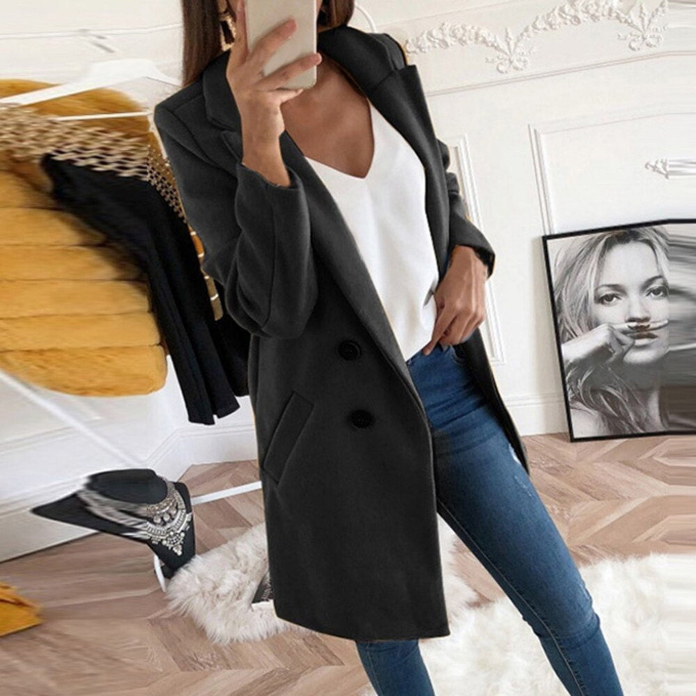 Adelphe | Manteau Long Pour Femme | Fermeture Boutonnée