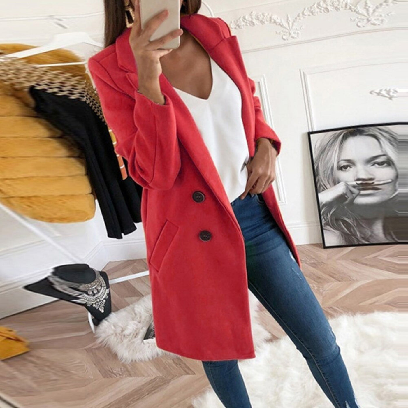 Adelphe | Manteau Long Pour Femme | Fermeture Boutonnée