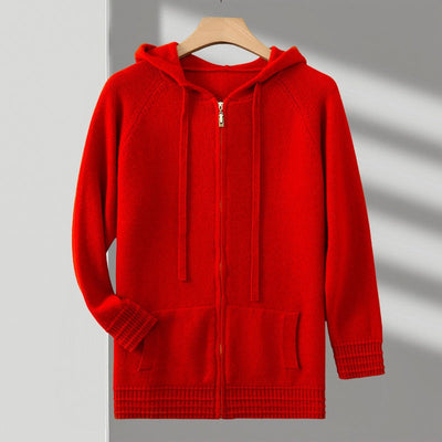 Alder - Sweat à capuche zippé en laine mérinos