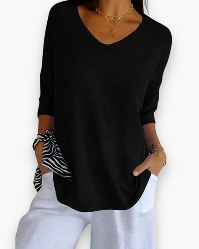 Haut col V moderne pour femme | Confortable
