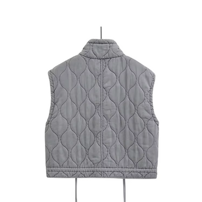 Winowna | Gilet en coton matelassé sans manches avec fermeture éclair - Femme