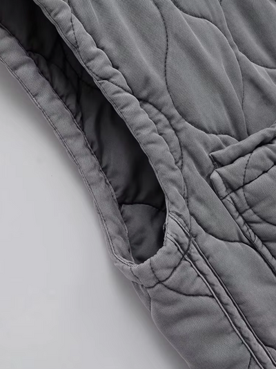 Winowna | Gilet en coton matelassé sans manches avec fermeture éclair - Femme