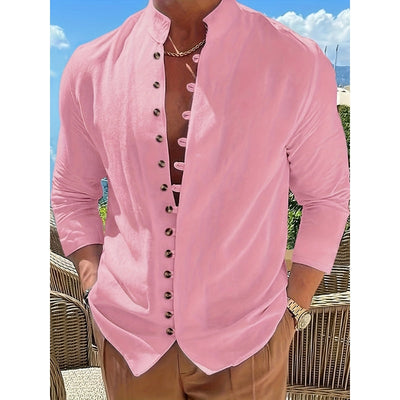 Adrian – Chemise sur mesure moderne à manches longues et boutons élégants sur le devant