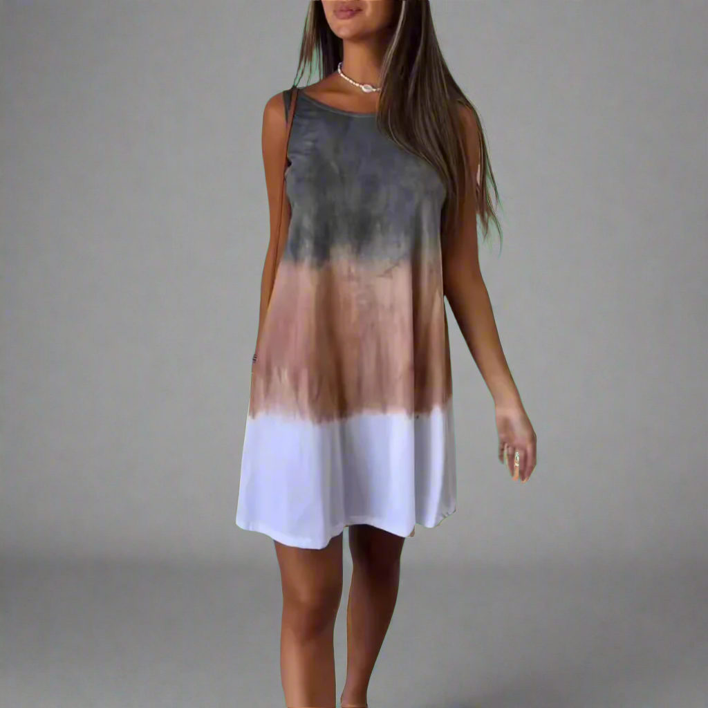 Welflinde | Robe mini tendance avec effet Tie-Dye