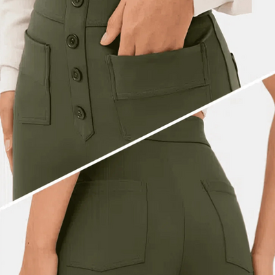 Alaina | Femme Pantalon Taille Haute | Extensibilité et Style Décontracté