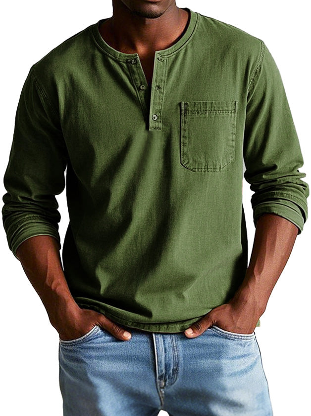 Hommes -  Chemise Vintage - Coton - Coupe classique - Style décontracté