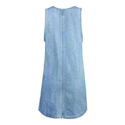 Aline™ – Robe en Jean Sans Manches Confortable