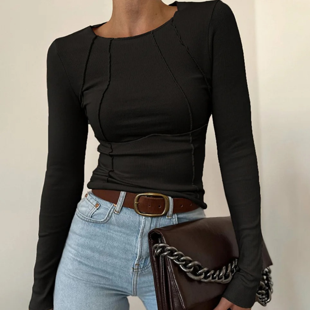 Wilma - Top À Manches Longues Simple Pour Femme