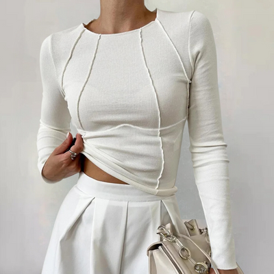 Wilma - Top À Manches Longues Simple Pour Femme