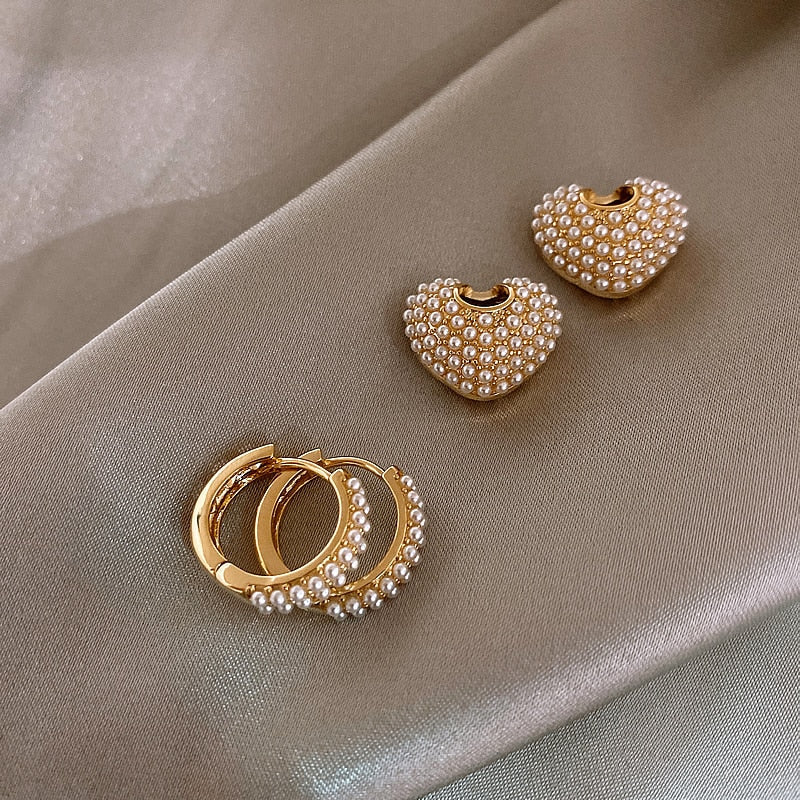 Yuli Hjärta Boucles d'oreilles en perles