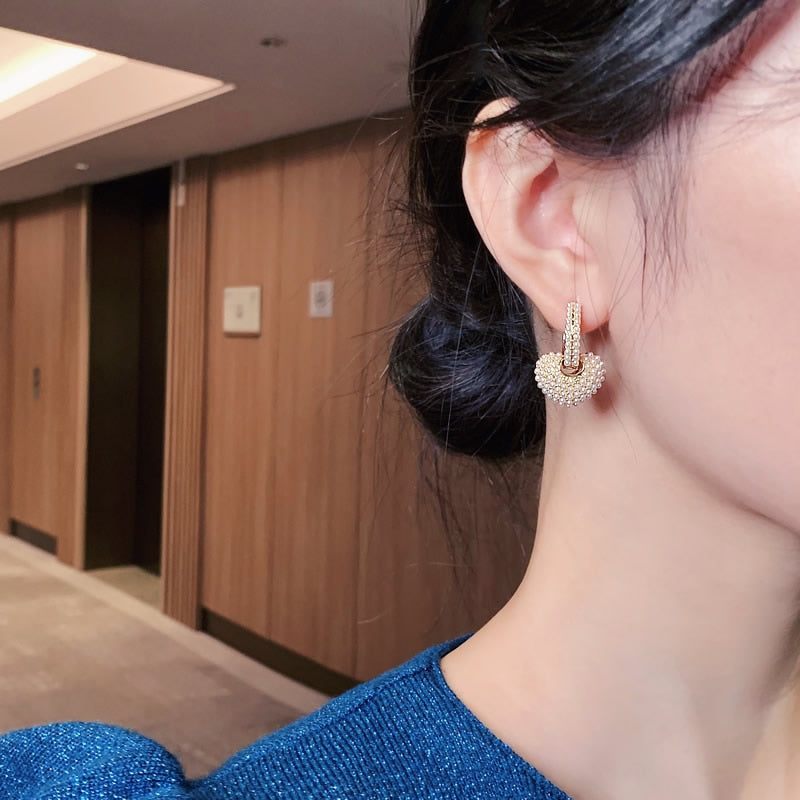 Yuli Hjärta Boucles d'oreilles en perles